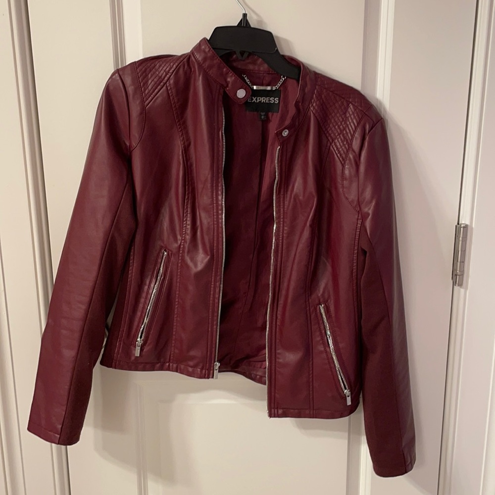 Red leather jacket-Express